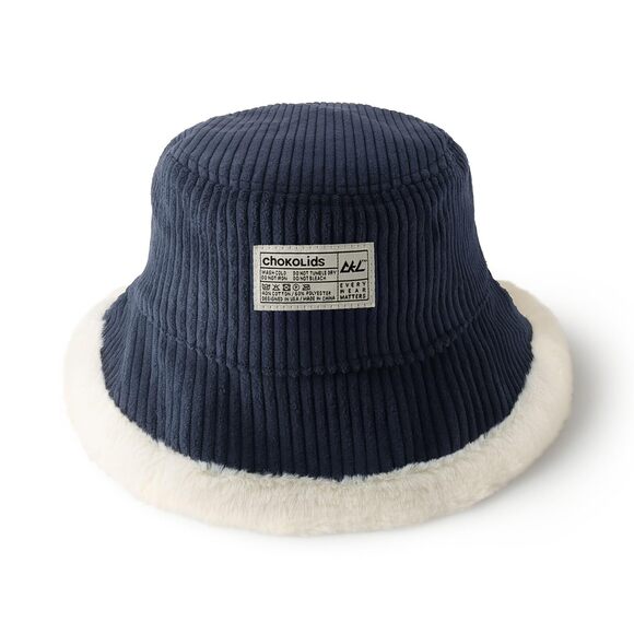 2072 Reversible Fur Bucket Hat Elegant Fuzzy Bucket Hat Corduroy Trendy